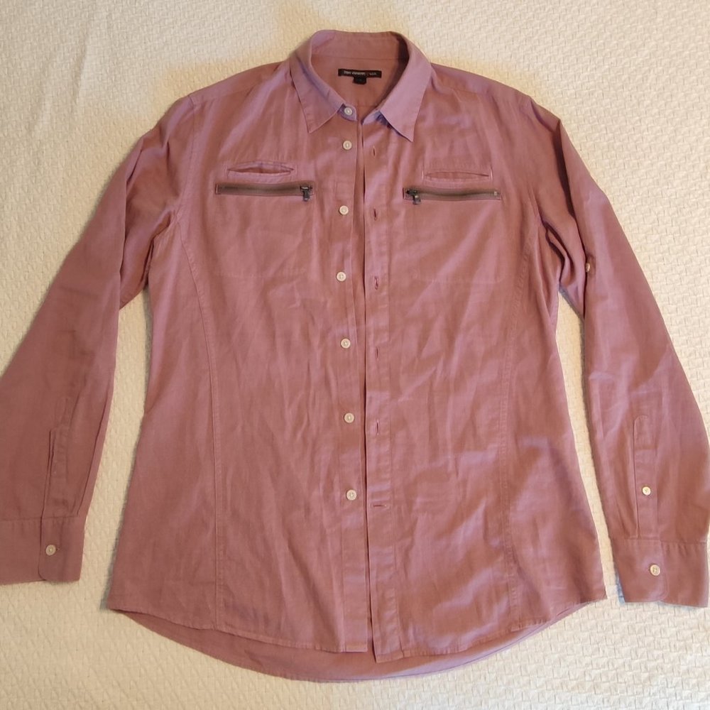 John Varvatos Lavender Zip Pockets Shirt-Medium